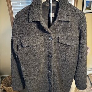 Banana Republic Black Teddy Bear Button-Up Jacket